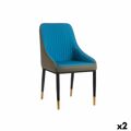 Poltrona Riscas Azul Preto Cinzento Aço 51 X 92 X 65 cm (2 Unidades)