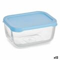 Lancheira Snow 420 Ml Azul Transparente Vidro Polietileno (12 Unidades)