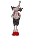 Figura Decorativa Rena de Natal Vermelho Cinzento Poliéster 13 X 65 X 18 cm (4 Unidades)