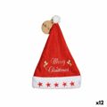 Gorro de Pai Natal Merry Christmas Estrelas Vermelho 24 X 2 X 35 cm (12 Unidades)