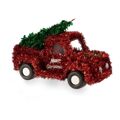 Figura Decorativa Camioneta Enfeite Cintilante Vermelho Verde Polipropileno Pet 15 X 18 X 27 cm (8 Unidades)