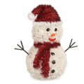 Figura Decorativa Boneco de Neve Enfeite Cintilante Branco Vermelho Polipropileno Pet 24 X 26 X 14 cm (9 Unidades)