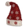 Figura Decorativa Gorro de Pai Natal Enfeite Cintilante Branco Vermelho Polipropileno Pet 17 X 23 X 9,5 cm (12 Unidades)