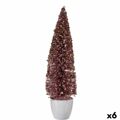 Figura Decorativa árvore de Natal Cor de Rosa Plástico 10 X 38 X 10 cm (6 Unidades)