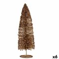 Figura Decorativa árvore de Natal Lantejoulas Dourado 10 X 41 X 10 cm (6 Unidades)