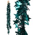 Grinalda de Natal Enfeite Cintilante Estrelas Verde 9 X 9 X 200 cm (36 Unidades)