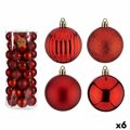 Conjunto de Bolas de Natal Vermelho Plástico 6 X 7 X 6 cm (6 Unidades)
