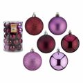 Conjunto de Bolas de Natal Roxo Plástico 6 X 7 X 6 cm (6 Unidades)