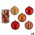 Conjunto de Bolas de Natal Vermelho Laranja Pvc ø 8 cm (4 Unidades)