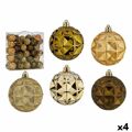 Conjunto de Bolas de Natal 7 cm Verde Dourado Pvc (4 Unidades)