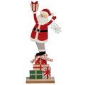 Figura Decorativa Pai Natal Branco Vermelho Cinzento Madeira 7 X 40 X 14 cm (6 Unidades)