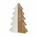 Figura Decorativa árvore de Natal Branco Natural Madeira Cerâmica 3 X 21 X 14 cm (6 Unidades)