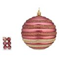Conjunto de Bolas de Natal Círculos Cor de Rosa Plástico 10 X 11 X 10 cm (6 Unidades)
