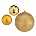 Conjunto de Bolas de Natal Dourado Plástico 12 X 13 X 12 cm (6 Unidades)