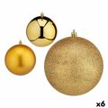 Conjunto de Bolas de Natal Dourado Plástico 12 X 13 X 12 cm (6 Unidades)