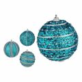 Conjunto de Bolas de Natal com Relevo ø 8 cm Azul Pvc (12 Unidades)