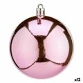 Conjunto de Bolas de Natal Cor de Rosa Plástico 8 X 9 X 8 cm (12 Unidades)