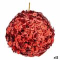 Conjunto de Bolas de Natal Lantejoulas Vermelho Plástico 8 X 8 X 8 cm (12 Unidades)