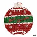Adorno Natalício Colar Bola de Natal Enfeite Cintilante Leve LED Branco Vermelho Polipropileno Pet 40 X 5,5 X 40 cm (12 Unidades