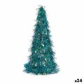 Figura Decorativa árvore de Natal Enfeite Cintilante Azul Polipropileno Pet 24 X 46 X 24 cm (24 Unidades)