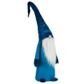 Figura Decorativa Gnomo Azul Branco Prateado Poliéster Madeira Areia 20 X 100 X 25 cm (8 Unidades)