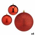 Conjunto de Bolas de Natal Vermelho Plástico ø 12 cm (6 Unidades)