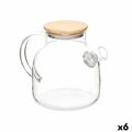 Bule com Filtro para Infusões Transparente Bambu Vidro de Borosilicato 1,2 L 22 X 16 X 14 cm (6 Unidades)