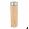 Termo 500 Ml Natural Metal Bambu (6 Unidades)