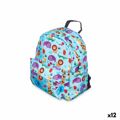 Mochila Escolar Animais Multicolor 28 X 12 X 22 cm (12 Unidades)