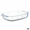 Recipiente de Cozinha com Pegas Transparente Vidro de Borosilicato 2,7 L 34,4 X 6,1 X 22,3 cm (12 Unidades)