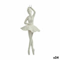 Adorno Natalício Bailarina Branco Plástico Purpurina 6,7 X 16 X 6,7 cm (24 Unidades)
