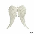 Adorno Natalício Asas de Anjo Branco Plástico Purpurina 13 X 14,5 X 2,5 cm (24 Unidades)