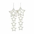 Conjunto de Decorações de Natal Estrelas Branco 19 X 0,2 X 23 cm (24 Unidades)