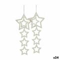 Conjunto de Decorações de Natal Estrelas Branco 19 X 0,2 X 23 cm (24 Unidades)
