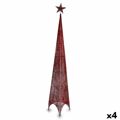 árvore de Natal Torre Vermelho Metal Plástico 39 X 186 X 39 cm (4 Unidades)