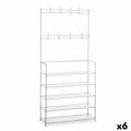 Sapateira Bengaleiro 5 Prateleiras 80 X 29 X 175 cm Branco Metal (6 Unidades)