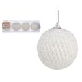 Conjunto de Bolas de Natal Branco Poliestireno (12 Unidades)