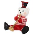 Figura Decorativa Urso Trompete Branco Preto Vermelho Poliestireno 32 X 31 X 26 cm (2 Unidades)