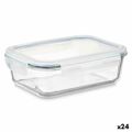 Lancheira Transparente Silicone Vidro de Borosilicato 640 Ml 18,3 X 6,2 X 13,7 cm (24 Unidades)