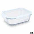 Lancheira Transparente Silicone Vidro de Borosilicato 2,2 L 27 X 9 X 22 cm (6 Unidades)