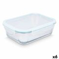 Lancheira Transparente Silicone Vidro de Borosilicato 2,8 L 29,5 X 9 X 22,8 cm (6 Unidades)