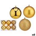 Conjunto de Bolas de Natal Dourado Pvc ø 12 cm (6 Unidades)