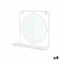 Espelho com Suporte Branco Metal Madeira Mdf 33,7 X 30 X 10 cm (4 Unidades)