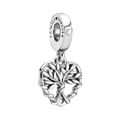 Miçangas Femininas Pandora Heart Family Tree Dangle Charm