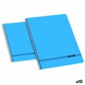 Caderno Enri Azul 4 mm 80 Folhas Tampa Macia Quarto (10 Unidades)