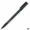 Marcador Permanente Staedtler Lumocolor 313-9 S Preto (10 Unidades)