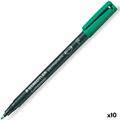 Marcador Permanente Staedtler Lumocolor 318 F Verde 0,6 mm (10 Unidades)