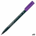 Marcador Permanente Staedtler Lumocolor Permanent 318 F Violeta (10 Unidades)