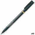 Marcador Permanente Staedtler Lumocolor Special F Preto 0,6 mm (10 Unidades)