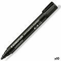 Marcador Permanente Staedtler Lumocolor 352-9 Preto (10 Unidades)